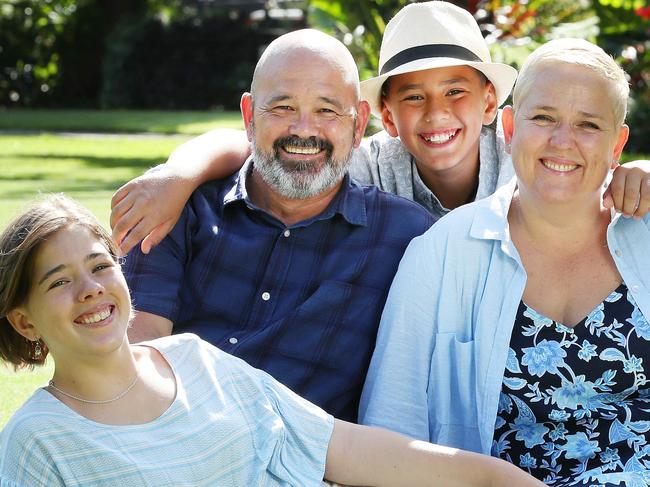 Elanya van Heerden of Redcliffe, with her family, husband Grant, children Erryn, 13 and Liam, 12, saved money switching some insurance products. Photographer: Liam Kidston.