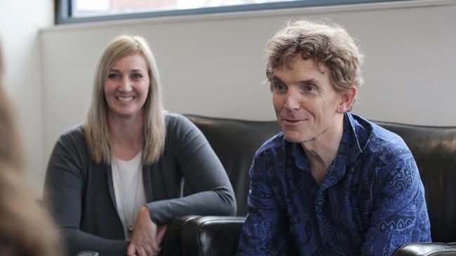 Mother Gemma Cairns with her IVF doctor, Dr. Bill Watkins Picture: LUKE BOWDEN