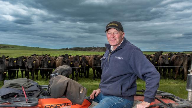 Keith Hammond pictured with some of his cattle. Picture: Phillip Biggs