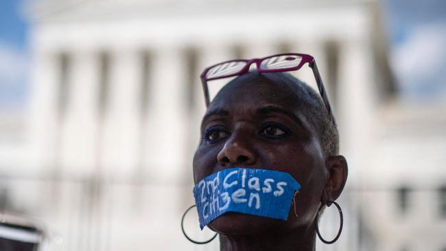 Nadine Seiler attends a rally in front of the US Supreme Court in Washington, DC, on June 25, 2022, a day after the Supreme Court struck down the right to abortion Picture: Roberto Schmidt/AFP