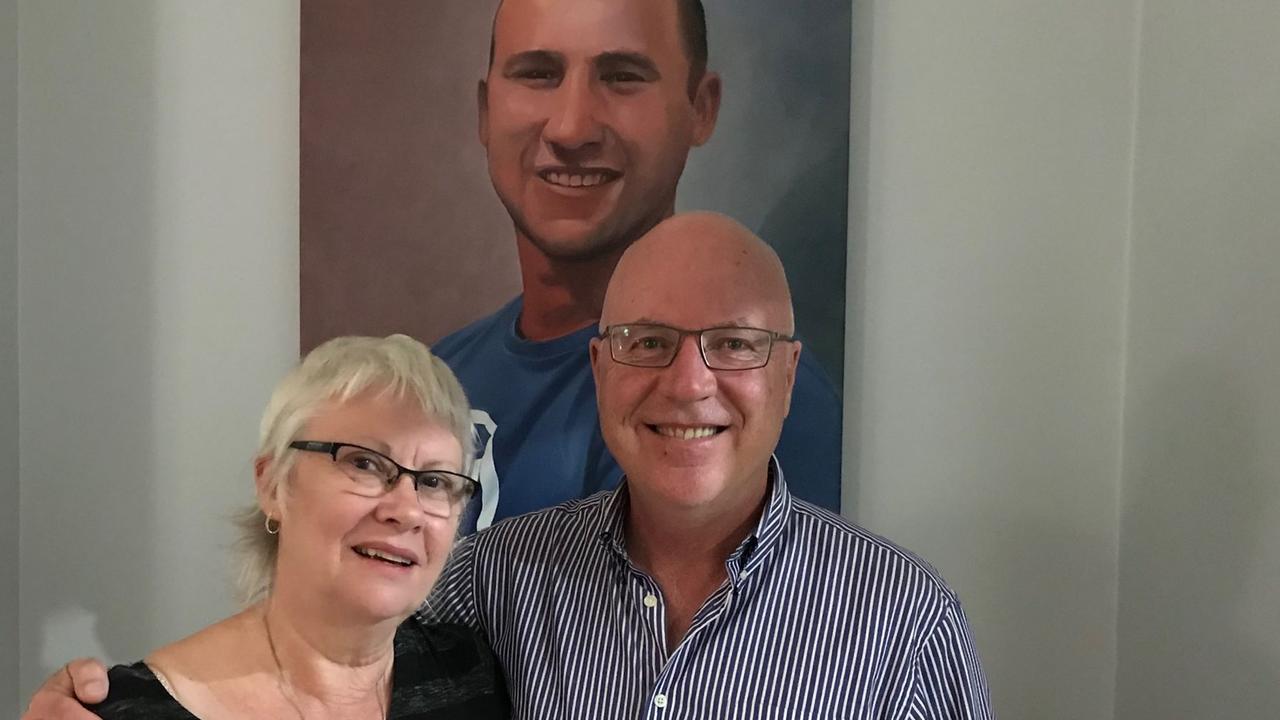 Grieving mum Kay Catanzariti, who lost her son Ben in a workplace inccident, with Labor senator Gavin Marshall. Picture: Supplied