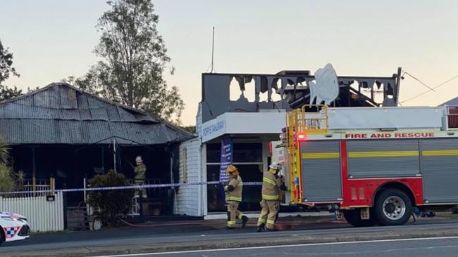 The fire caused extensive damage to the house adjoining Poppys Takeaway.