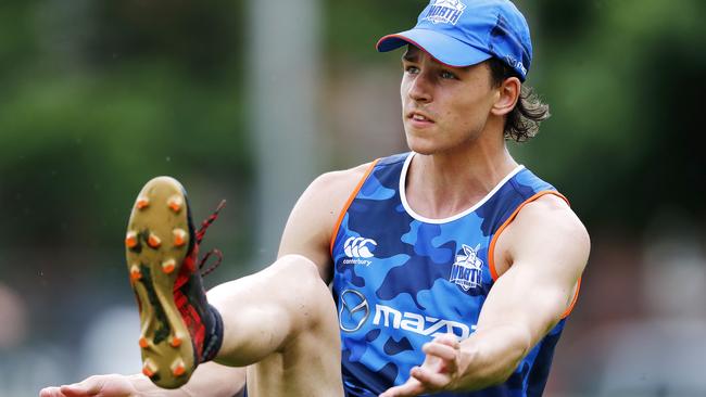 Luke Davies-Uniacke at North Melbourne training. Picture: Michael Klein