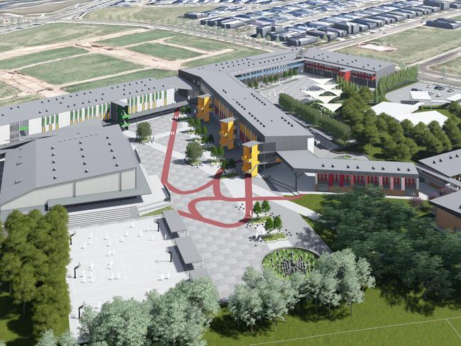 An artist impression of a newly designed school at Oran Park. Picture: Supplied