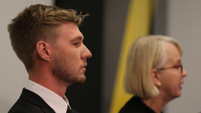 Richmond President Peggy O’Neal beside Nathan Broad. Picture: Getty