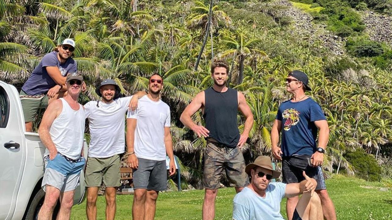 Chris Hemsworth, his brothers Luke and Liam, and some of their friends explored the lush surrounds of Lord Howe Island. Picture: chrishemsworth/Instagram
