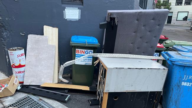 Dumped Rubbish on Perry St in Surry Hills. Photo: Snap Send Solve