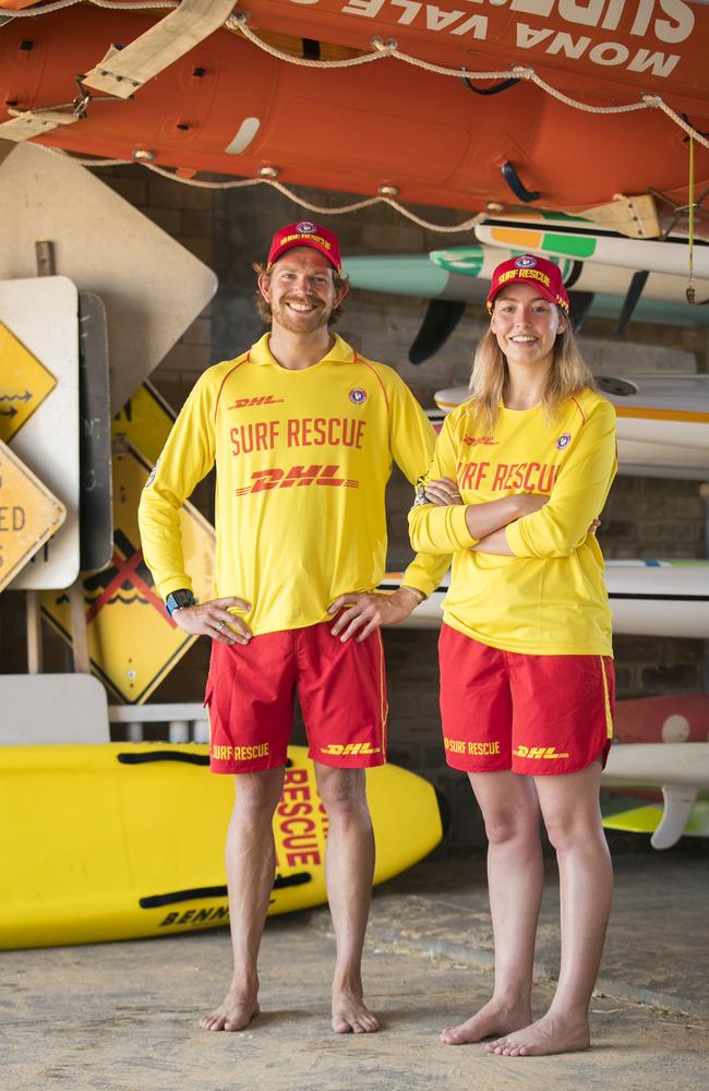 Surf lifesavers Alex Taylor and Jemima McGahey. Picture: Dylan Robinson