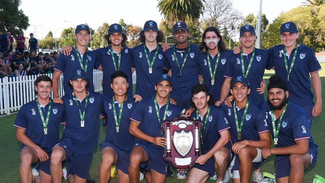 NSW Metro after grand final win at Karen Rolton Oval 22 December, 2022, Cricket Australia U19 Male National Championships 2022-23.Picture: Cricket Australia.