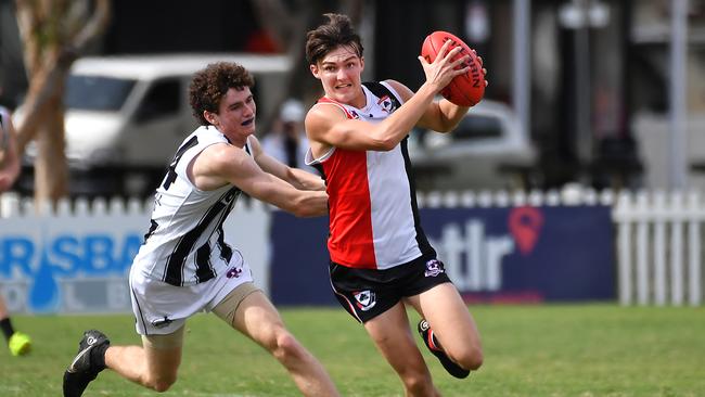 QAFL Colts Morningside Panthers v Sherwood Magpies. Saturday April 29, 2023. Picture, John Gass