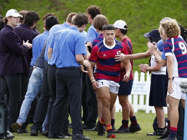 Action from the GPS First XV rugby match between Brisbane Grammar School and Brisbane State High School. Photo:Tertius Pickard