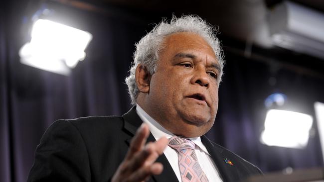 Former Aboriginal and Torres Strait Islander social justice commissioner Tom Calma speaking at the National Press Club in 2009.