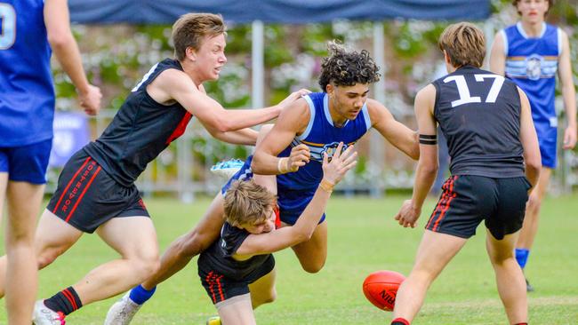 Action from the 97th Rostrevor v Sacred Heart intercol. Picture: Brenton Edwards