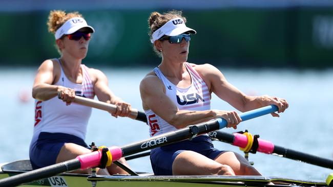 Megan Kalmoe (L) questioned Russian athletes involvement at Tokyo.