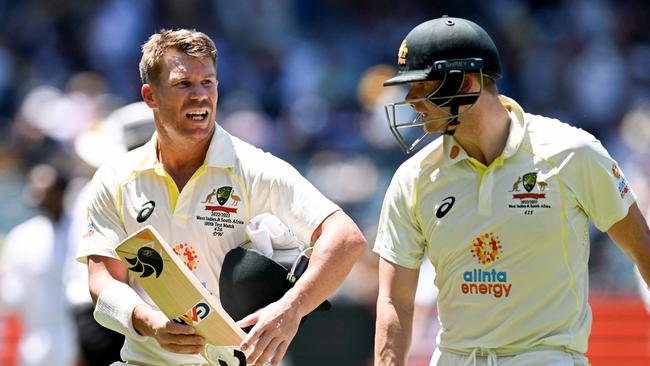 It was fitting David Warner shared one of his best innings with Steve Smith. Picture: William West / AFP