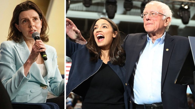 Climate 200 will host an election strategist who has worked with Alexandria Ocasio-Cortez and Bernie Sanders, right, as the Liberals believe they can challenge Allegra Spender, left, in Wentworth.