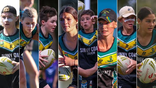 Some of the Sunshine Coast's top junior touch football players. Pictures: Touch Football Australia