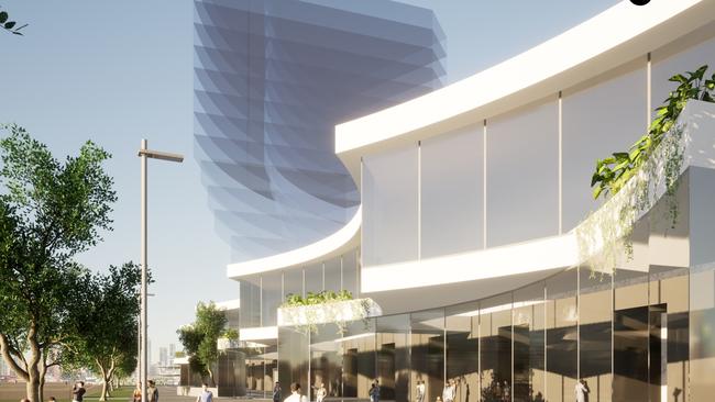 Architects Marchese Partners and RWA Sports Architecture revealed new designs for a Maroochydore Convention and Exhibition Centre which could also host 2032 Olympics basketball preliminaries.