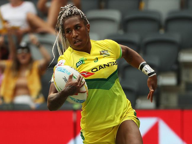 Green scoring a try against France in 2020. Photo: Brett Costello