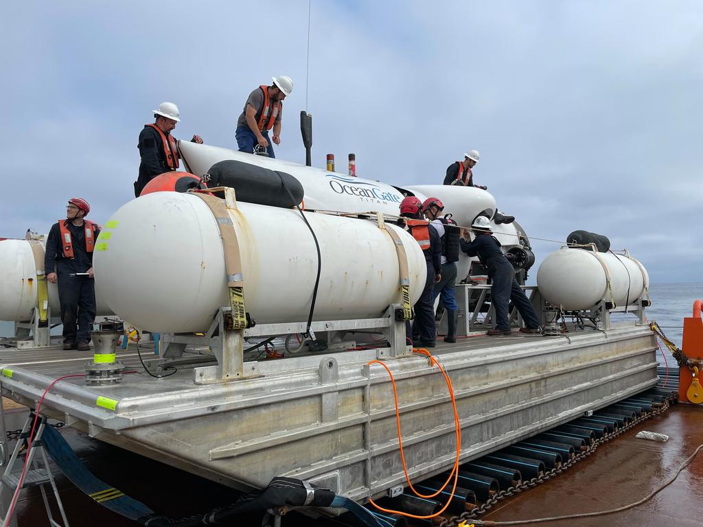 OceanGate Expeditions wrote: ‘On expedition the operations crew works long days to ensure that each dive runs smoothly. This team's responsibilities include Titan's daily maintenance, submersible launches and recoveries.’ Picture: OceanGate/Facebook