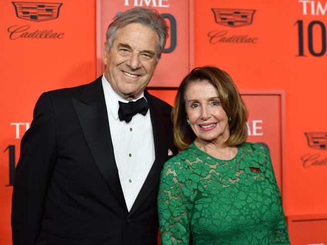 (FILES) In this file photo taken on April 23, 2019, US Speaker of the House of Representatives Nancy Pelosi (R) and husband Paul Pelosi arrive for the Time 100 Gala at Lincoln Center in New York. - An intruder attacked the husband of the US House Speaker Nancy Pelosi after breaking into their home in San Francisco on October 28, 2022, her office said, leaving him needing hospital treatment. (Photo by ANGELA WEISS / AFP)