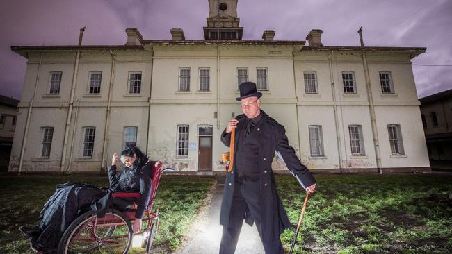 Tour Guide Annie Sienesi and Historian and Ararat Asylum tour guide Nathaniel Buchanan said interest in for tours of the old hospital for the mentally ill have spiked in the last year. Picture: Jason Edwards