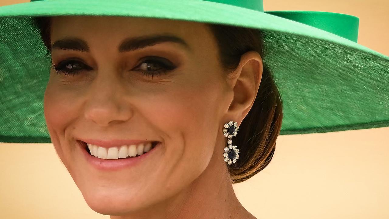 (FILES) Britain's Catherine, Princess of Wales arrives in a horse-drawn carriage on Horse Guards Parade for the King's Birthday Parade, 'Trooping the Colour', in London on June 17, 2023. Britain's Catherine announced cancer diagnosis on March 22, 2024. (Photo by Daniel LEAL / AFP)