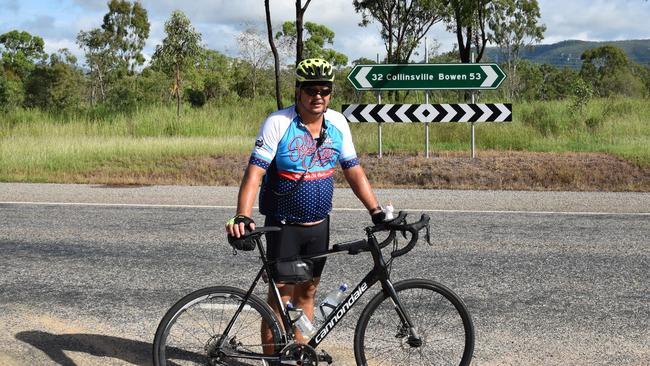 Robert Lee Bowen at a rest stop on the Bowen to Collinsville Rollercoaster bike ride. He will be riding in the 2025 Tour de Cure signature tour. Photo: Contributed