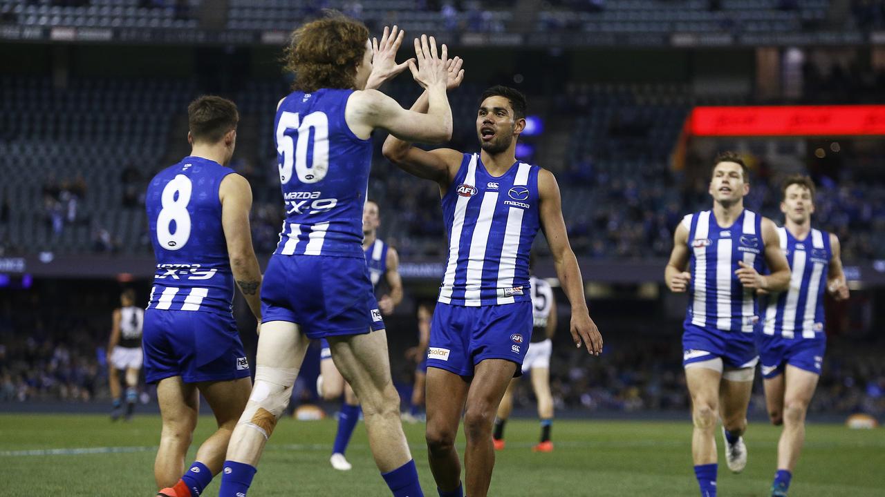 Ben Brown celebrates a goal in 2019.