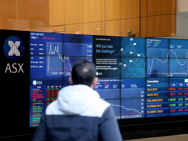 SYDNEY, AUSTRALIA - NewsWire Photos JUNE 29, 2023: Screens at the Australian Stock exchange, ASX. Sydney CBD.Picture: NCA NewsWire / Damian Shaw