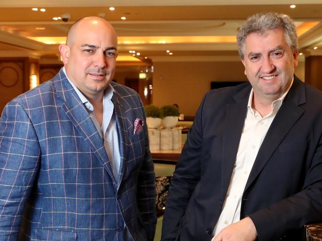 07/11/2019  Richard Andderson and Tom Cregan from  EML at the Langham hotel in Melbourne.Picture: David Geraghty, The Australian.
