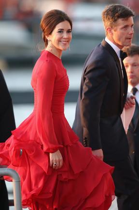 <p>Crown Prince Frederik and Crown Princess Mary of Denmark arrive at the Muziekbouw following the water pageant after the abdication of Queen Beatrix of the Netherlands and the Inauguration of King Willem Alexander of the Netherlands in Amsterdam. Picture: Getty</p>