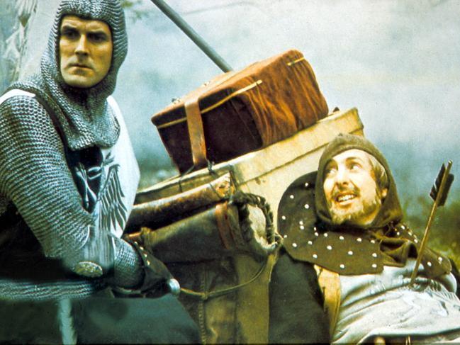 John Cleese (left) And Eric Idle (right) in iconic 1975 comedy Monty Python and the Holy Grail.