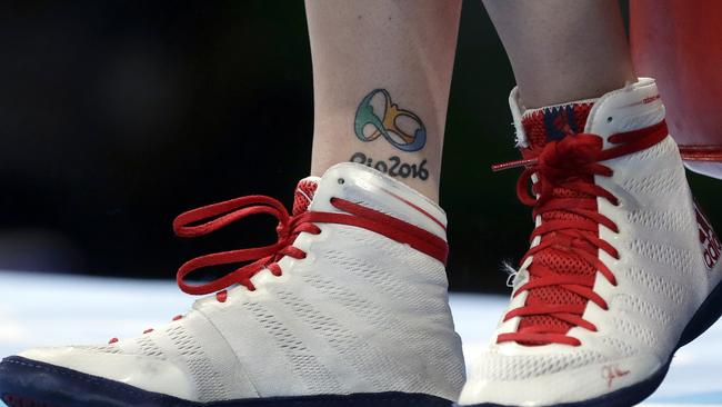 Italy's Irma Testa’s tribute to the Rio Olympics. Photo: AP Photo/Frank Franklin II