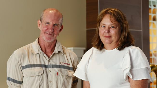 Cook Shire Council councilor Gavin Dear and mayor Robyn Holmes travelled to Brothers Leagues Club in Cairns to speak with Queensland Government ministers at the community cabinet meeting. Picture: Brendan Radke