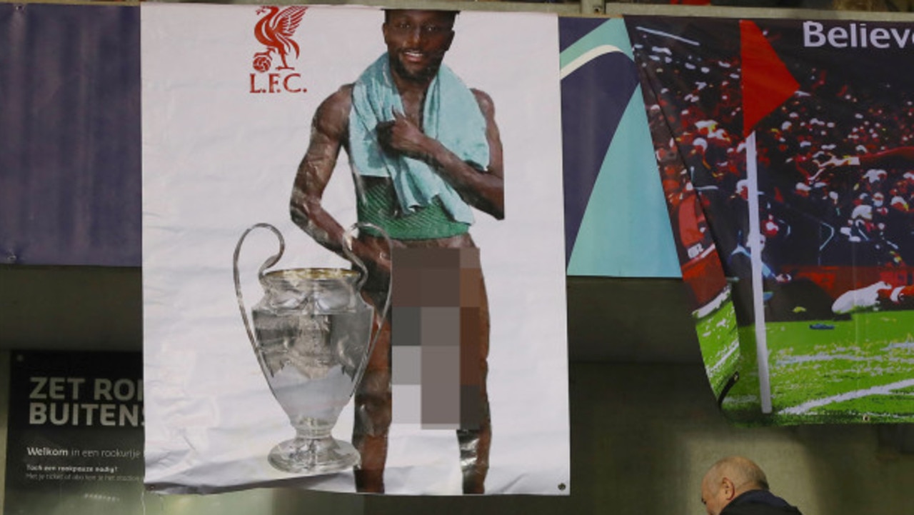 Liverpool have condemned the banner that was unfurled ahead of their Champions League clash with Genk