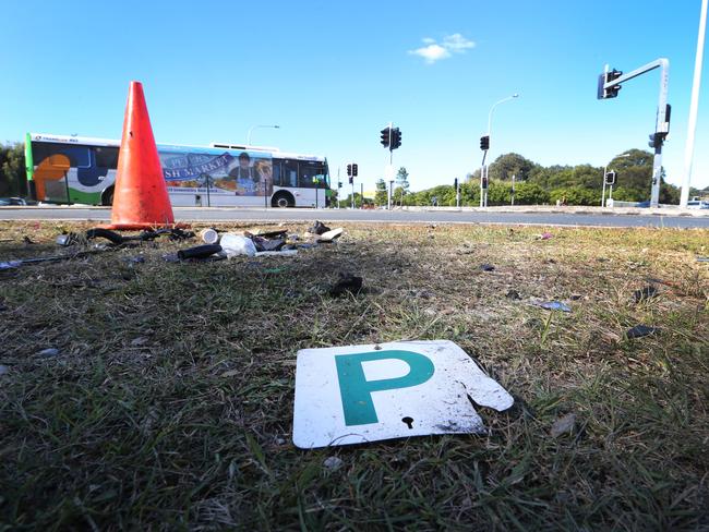 The scene of a fatal car crash at Palm Beach on the Gold Coast in 2016. Picture Glenn Hampson