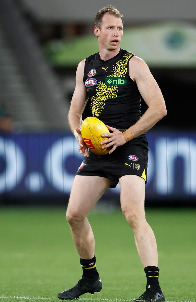 Former Richmond captain Dylan Grimes may call time on his AFL career after he underwent season-ending surgery on his back this week. Picture: Michael Willson / Getty Images