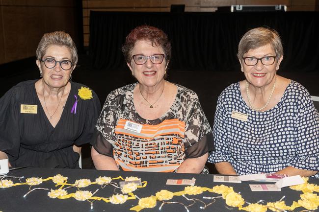 Fran Mann, Vassie Comino and Judy Spannagle at the Zonta Club of Mackay Inc International Women's Day Luncheon at the MECC Sunday March 5 2023 Picture: Michaela Harlow