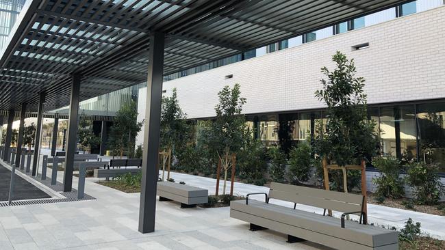 The exterior at the new Northern Beaches Hospital in Frenchs Forest. Picture: Julie Cross.