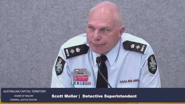 Detective Superintendent Scott Moller appears before the Sofronoff inquiry.