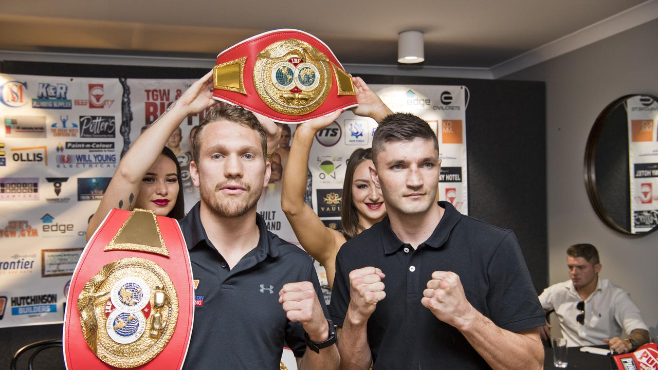 Steve Spark and James McDonald. TGW and Smith Bring The Big Fights. Picture: Nev Madsen. Wednesday, 30th Oct, 2019.