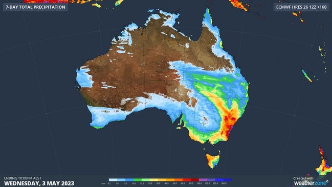 Widespread rain and thunderstorms will affect eastern Australia this weekend and early next week, with parts of eastern NSW expected to see more than 100mm of rain by Monday. Photo: WeatherZone