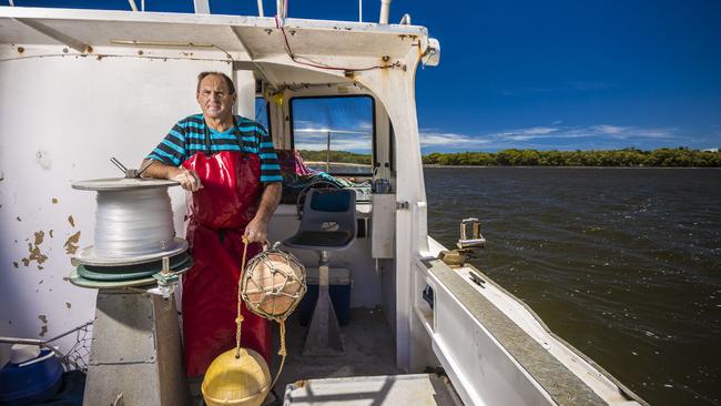 David Woods is a commercial fisherman from Ballina who caught an average of 3.8 4m-long sharks every working day for 15 years. Picture: Glenn Hunt