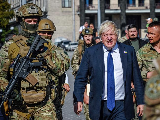 Former British Prime Minister Boris Johnson visits Kyiv's 