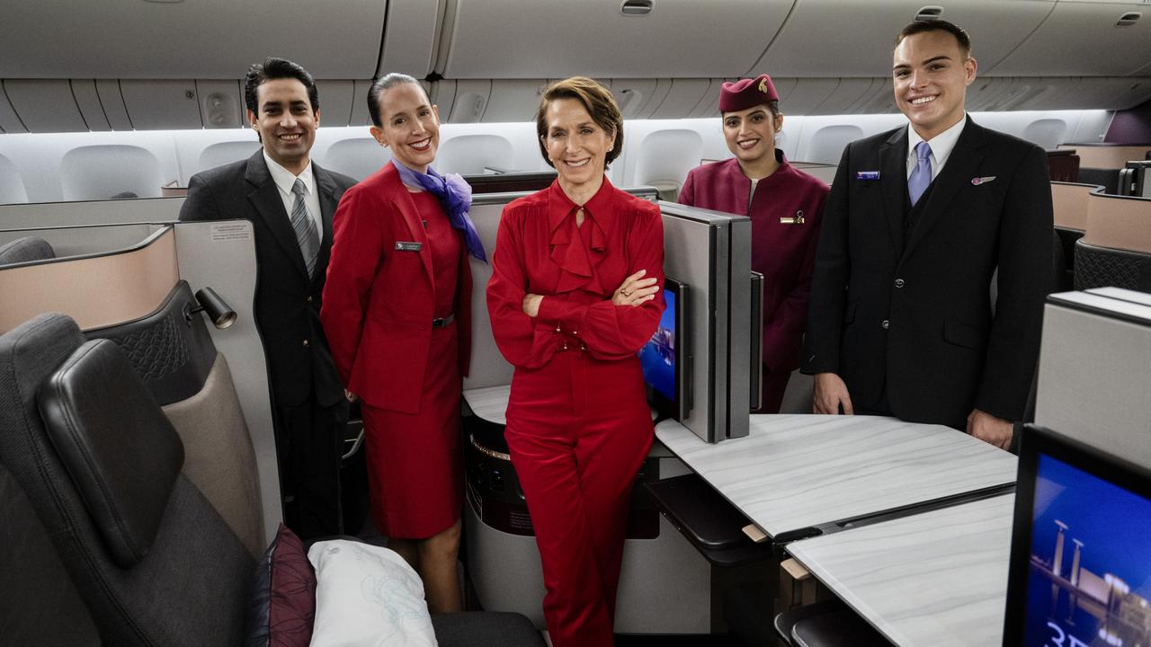 Virgin Australia chief executive, Jayne Hrdlicka (centre) is expected to depart the airline once the Qatar deal is signed off. Picture: James D. Morgan / Getty Images for Virgin Australia