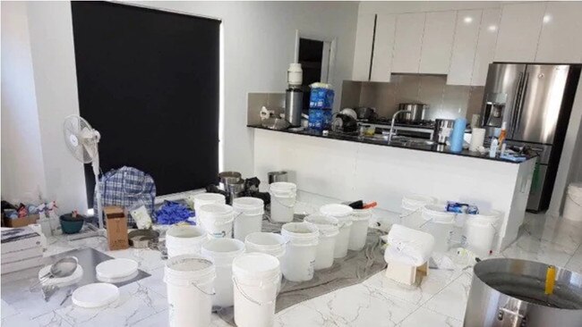 The drug lab inside the residential property at Morphett Valee. Picture: SA Police