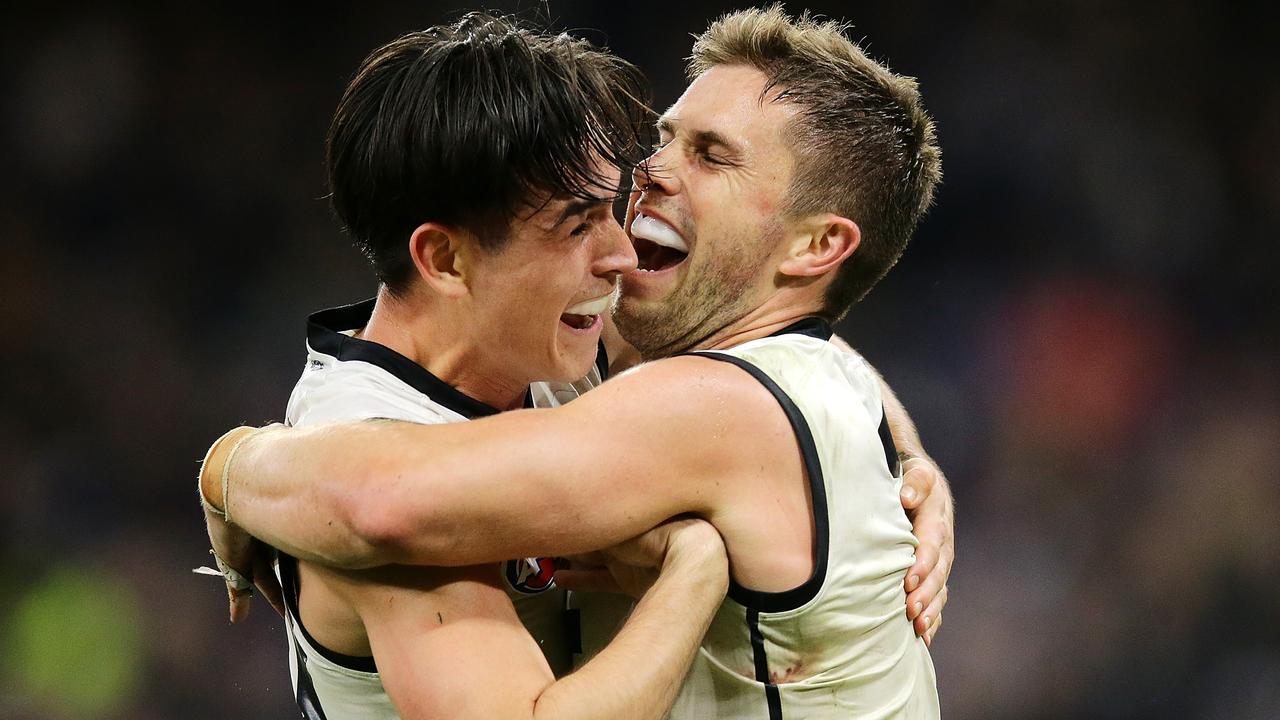 That winning feeling! Photo: Will Russell/AFL Photos
