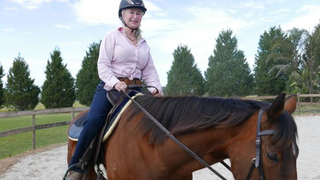 Dementia sufferer Theresa Flavin used horse riding to retrain her brain. Picture: Supplied