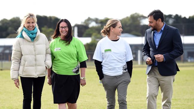 Liberals commit $7m to headspace. Stephine Asher, Tanya Fitzpatrick, Heidi Cavill and Manish Patel.